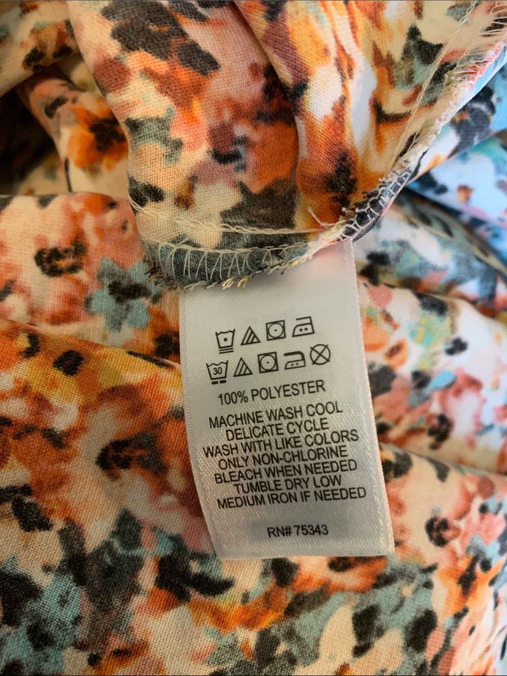 Beacon Multicolor Floral Shift Dress - Pink, Blue, Orange - Picture 8 of 8